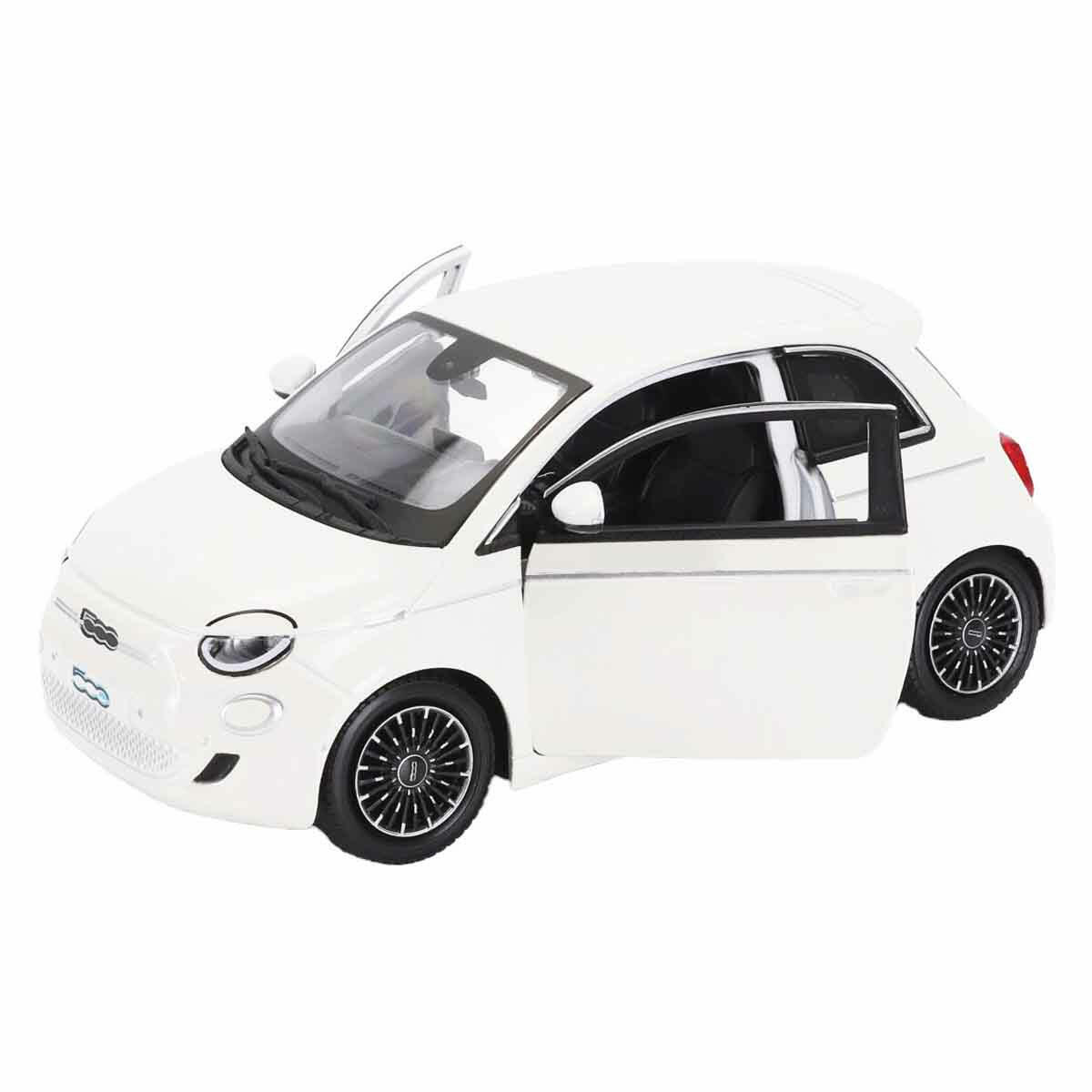 Fiat 500E 2023 Model Araba 1:24 | Die-Cast Metal Koleksiyon Aracı | Detaylı İç Mekan ve Açılabilir Kapılı Modern İtalyan Figürü