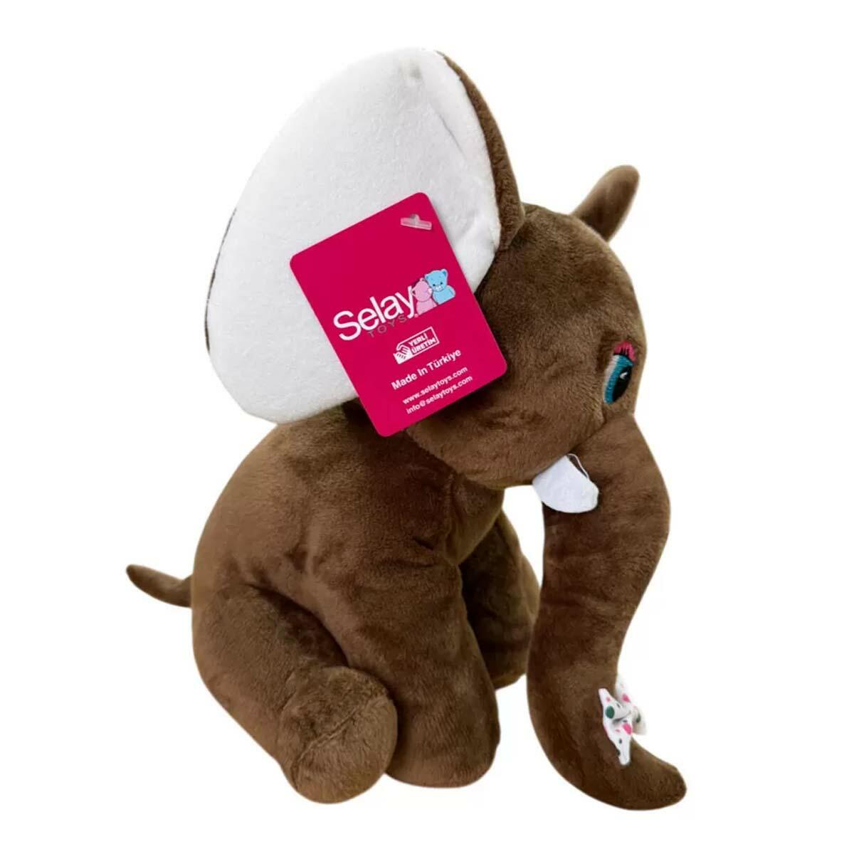 Fil Oturan 20x17 CM Kahve | Yumuşak Welsoft Pelüş Uyku Arkadaşı