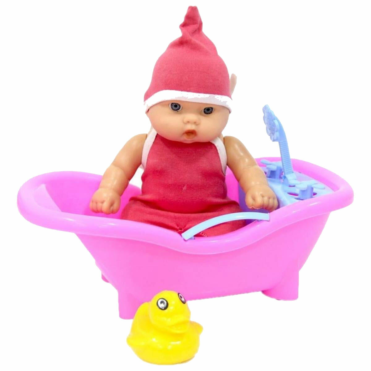 Filede Küvetli Et Bebek Oyun Seti | Aksesuarlı Oyuncak Banyo Takımı | Yumuşak Et Bebek ve Küvetli Evcilik Seti