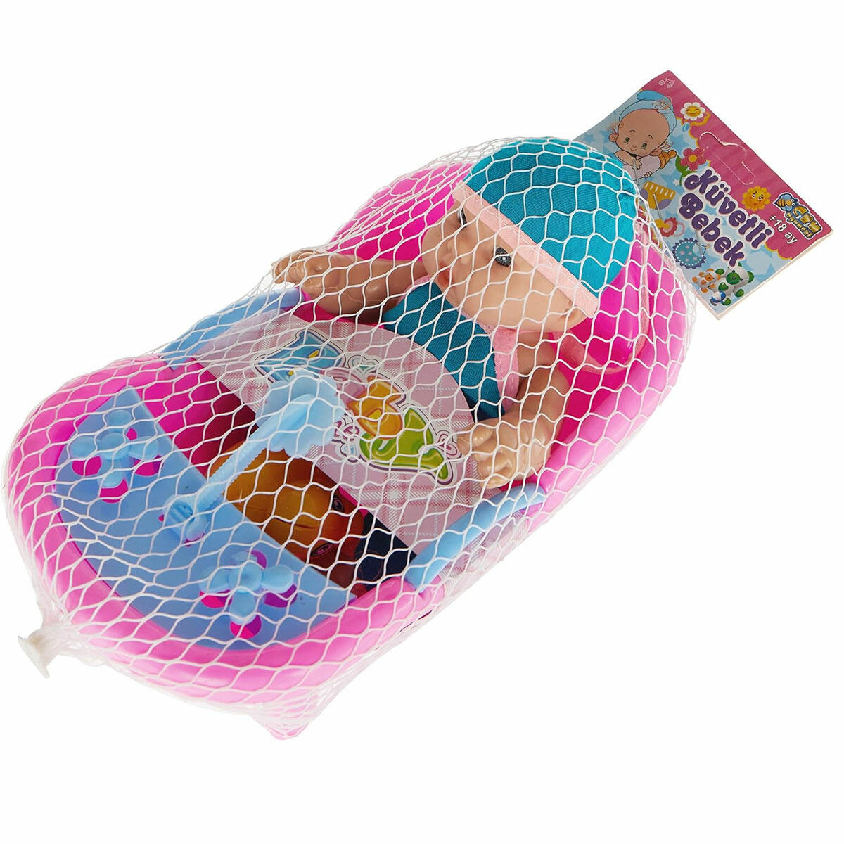 Filede Küvetli Et Bebek Oyun Seti | Aksesuarlı Oyuncak Banyo Takımı | Yumuşak Et Bebek ve Küvetli Evcilik Seti