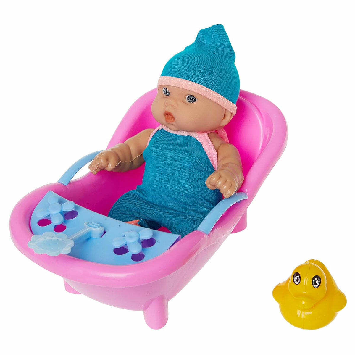 Filede Küvetli Et Bebek Oyun Seti | Aksesuarlı Oyuncak Banyo Takımı | Yumuşak Et Bebek ve Küvetli Evcilik Seti