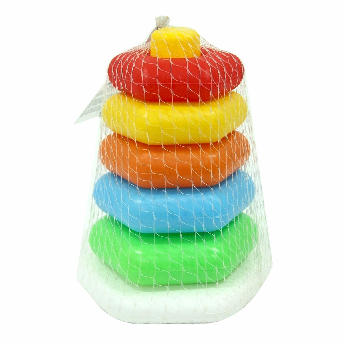 Fileli Renkli Altıgen Halkalar | 5 Parça Eğitici İstifleme Seti | Kiki Yerli Üretim Bebek Gelişim Oyuncağı