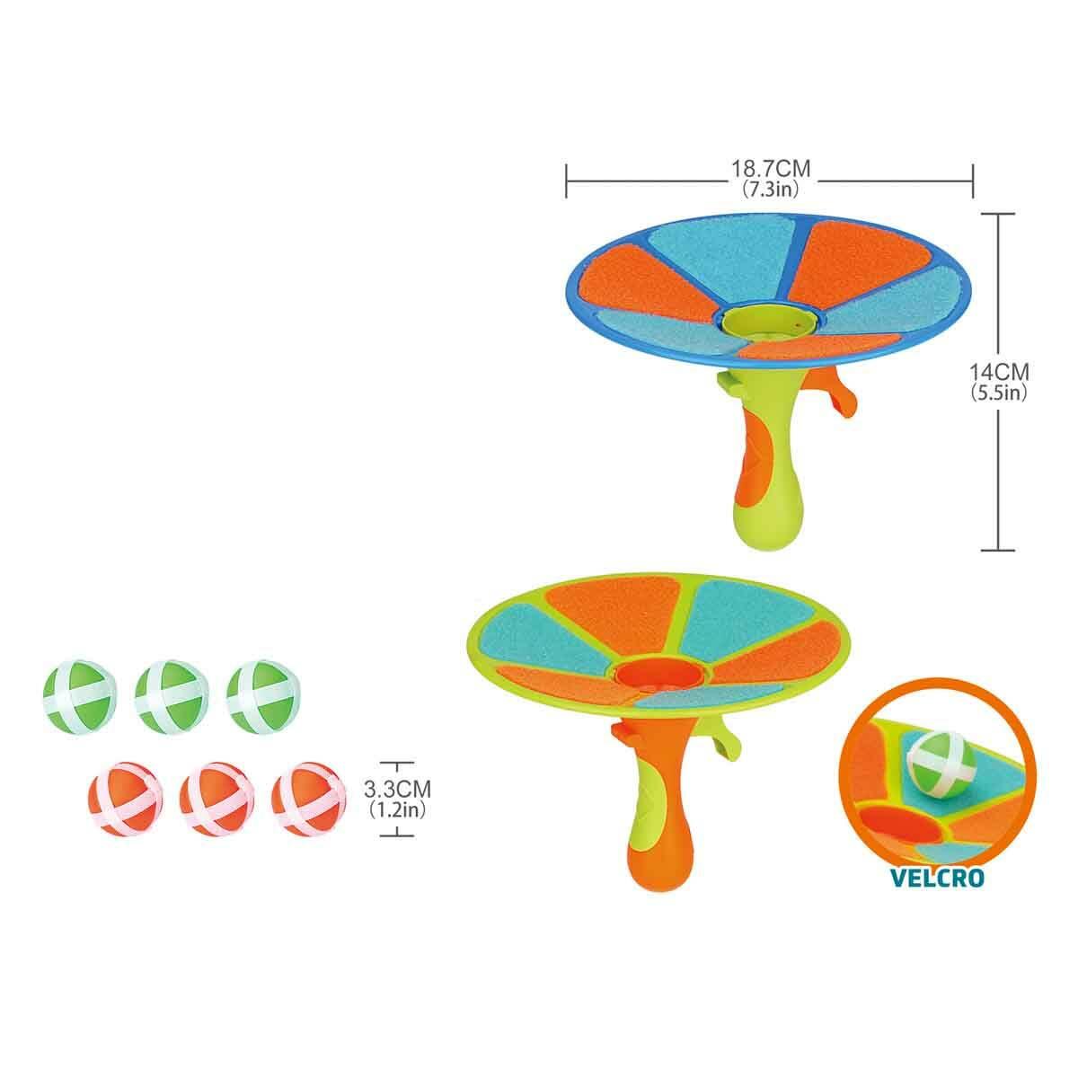 Fırlat ve Yakala 2’li Set | Mekanizmalı Fırlatıcı ve Cırt Cırtlı Yakalayıcı | Aile ve Arkadaş Aktivite Oyuncağı