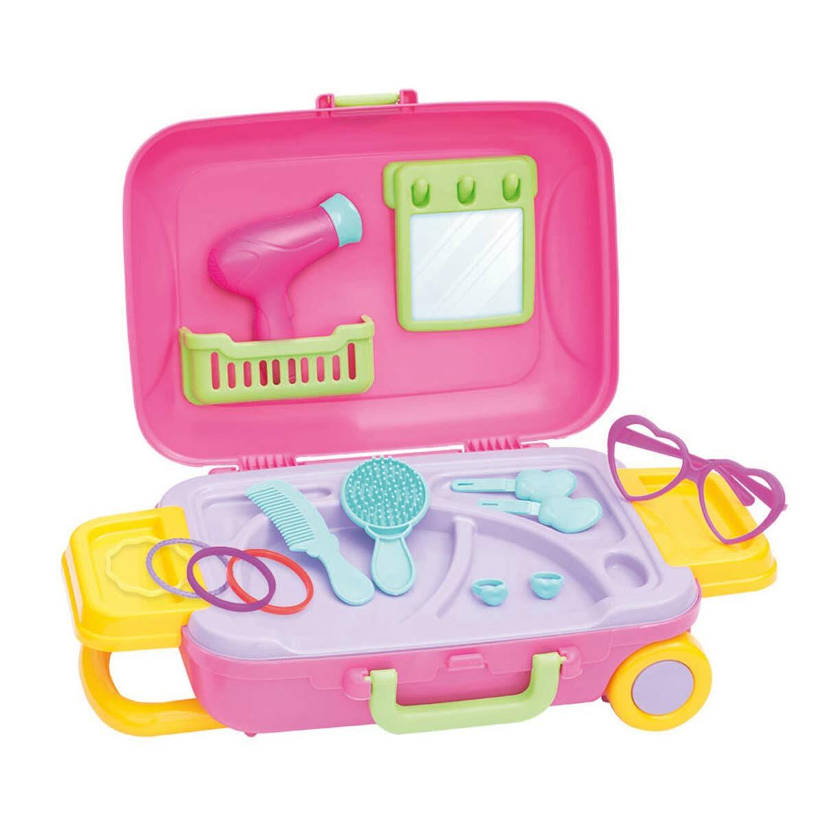 Frozen Güzellik Set Bavulum | 18 Parça Aksesuarlı Makyaj Ve Saç Seti | Taşınabilir Frozen Güzellik Çantası