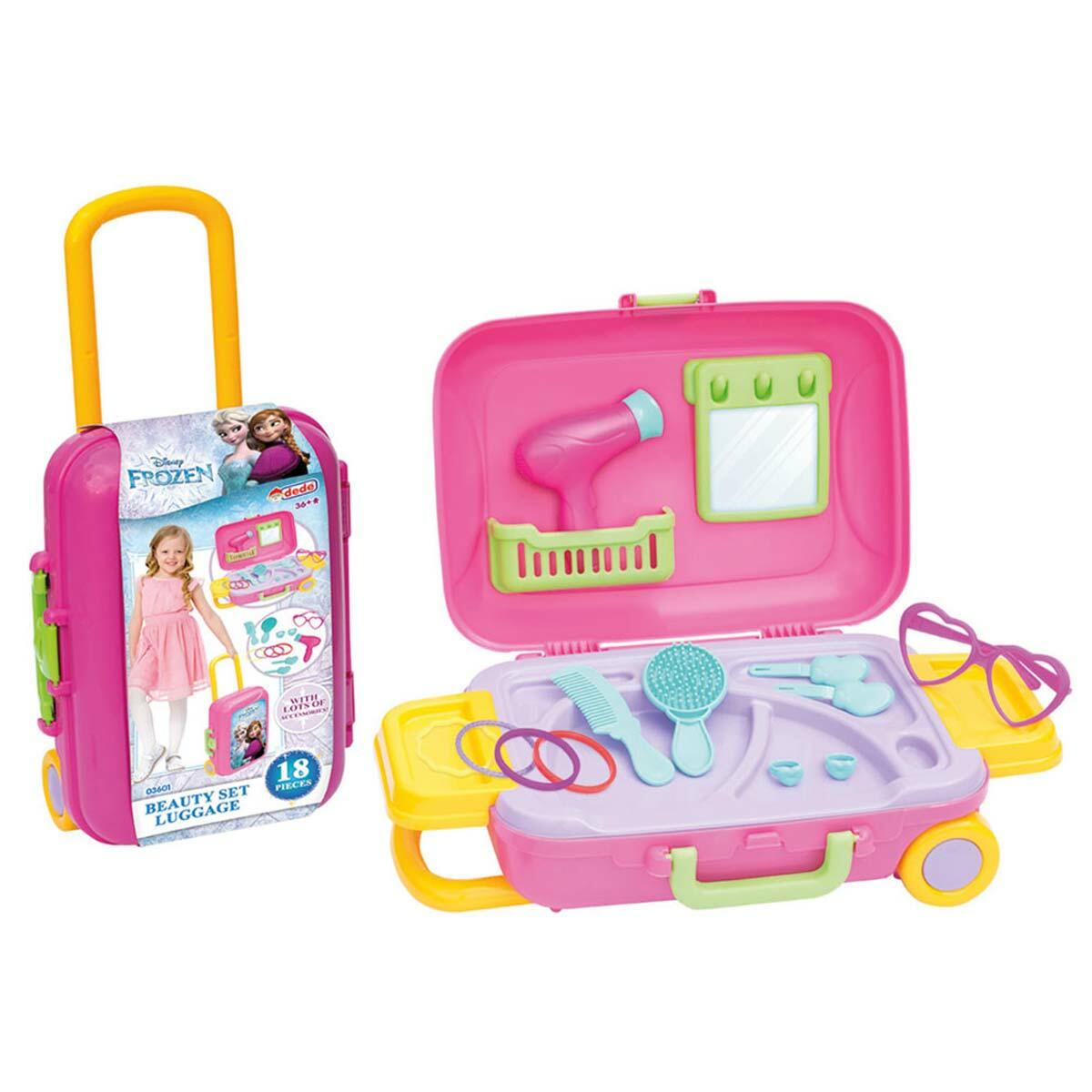 Frozen Güzellik Set Bavulum | 18 Parça Aksesuarlı Makyaj Ve Saç Seti | Taşınabilir Frozen Güzellik Çantası