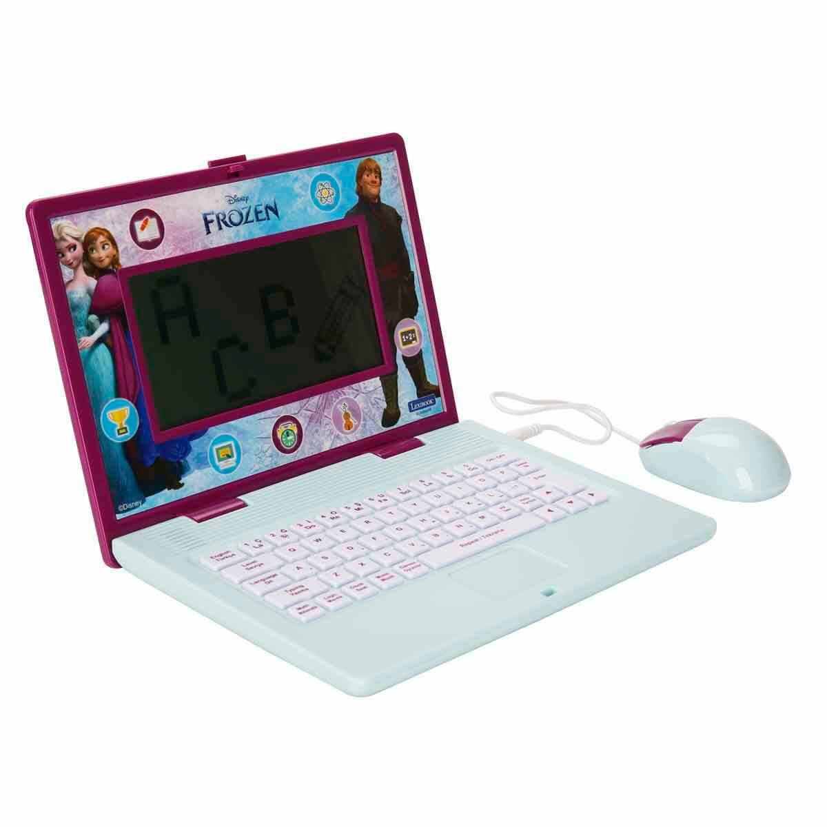 Frozen İngilizce Türkçe Eğitici Laptop | 170 Aktiviteli Çocuk Bilgisayarı | Elsa ve Anna Temalı Matematik ve Dil Öğrenme Seti