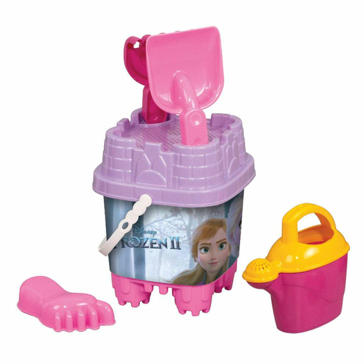 Frozen Küçük Kale Kum Kovası Seti | 6 Parça Elsa ve Anna Figürlü Plaj Seti | Dede Oyuncak Eğitici Kum ve Bahçe Oyun Seti