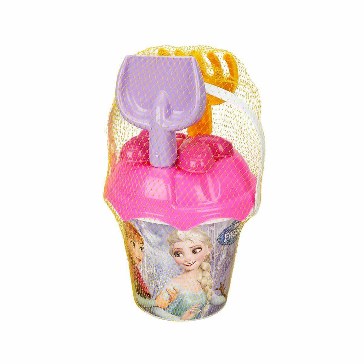 Frozen Küçük Kum Kovası Seti | Elsa ve Anna Temalı Plaj ve Kum Oyun Seti | 4 Parça Aksesuarlı Süzgeçli Deniz Kovası