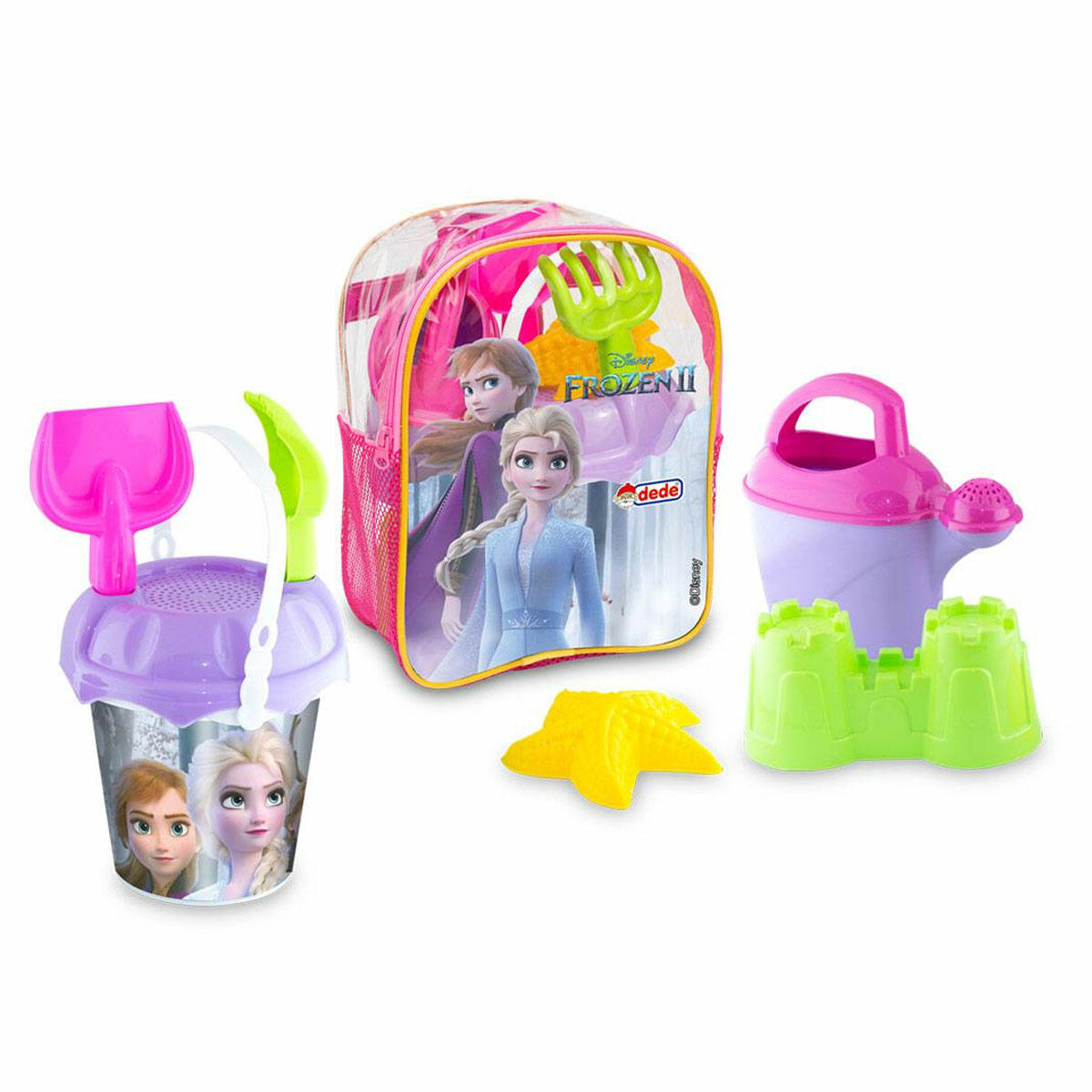 Frozen Resimli Sırt Çantalı Plaj Seti | 8 Parça Elsa ve Anna Temalı Deniz Seti | Dede Lisanslı Kum ve Kova Takımı