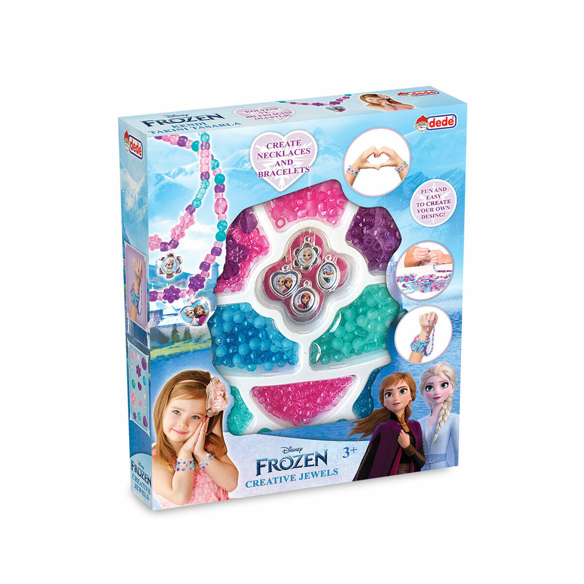 Frozen Takı Seti Tekli Kutu | Karlar Ülkesi Boncuk Ve Tasarım Seti | Kendi Takını Tasarla DIY Set