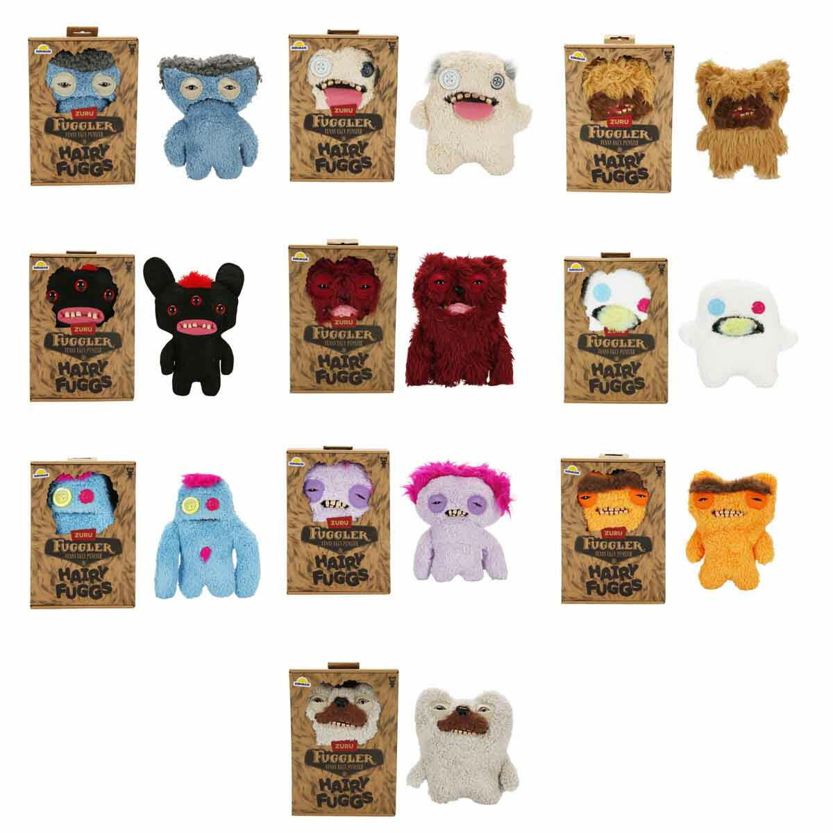 Fuggler Hairy Fuggs Peluş S1 | 22 cm Tüylü ve Çirkin Pelüş Canavarlar | 10 Farklı Modelli Koleksiyonluk Yaramaz Oyuncak Serisi