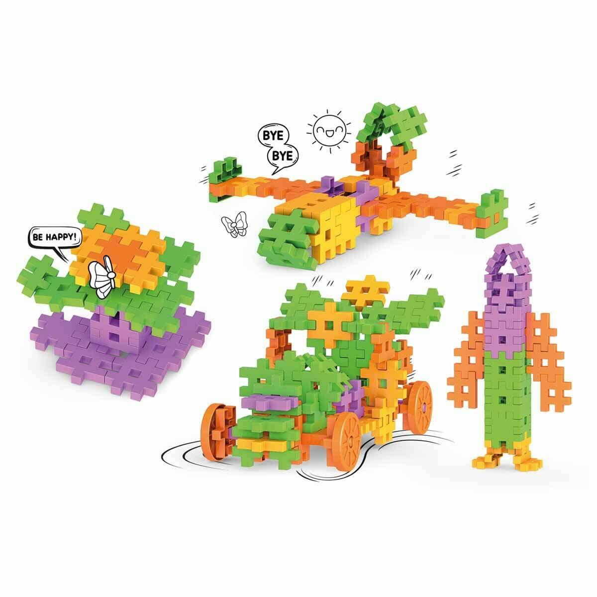 Fun Fun Puzzle 128 Parça | Eğitici Yapım Ve İnşa Seti | Renkli Birbirine Geçmeli Zeka Blokları