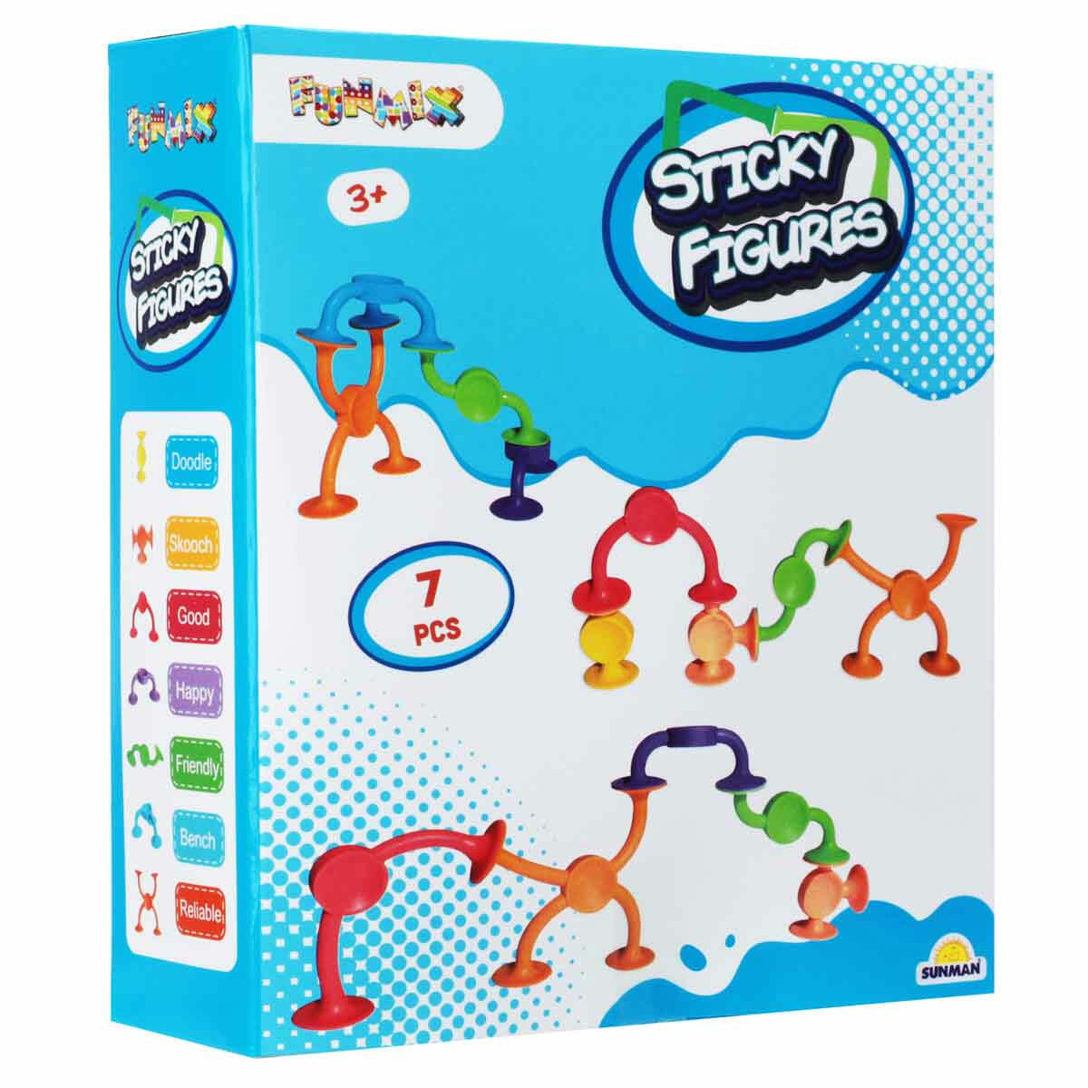 Funmix Vantuz Seti 7 Parça | Yaratıcılığı Geliştiren Renkli Yapışkanlı Eğlenceli Yapı Oyuncakları