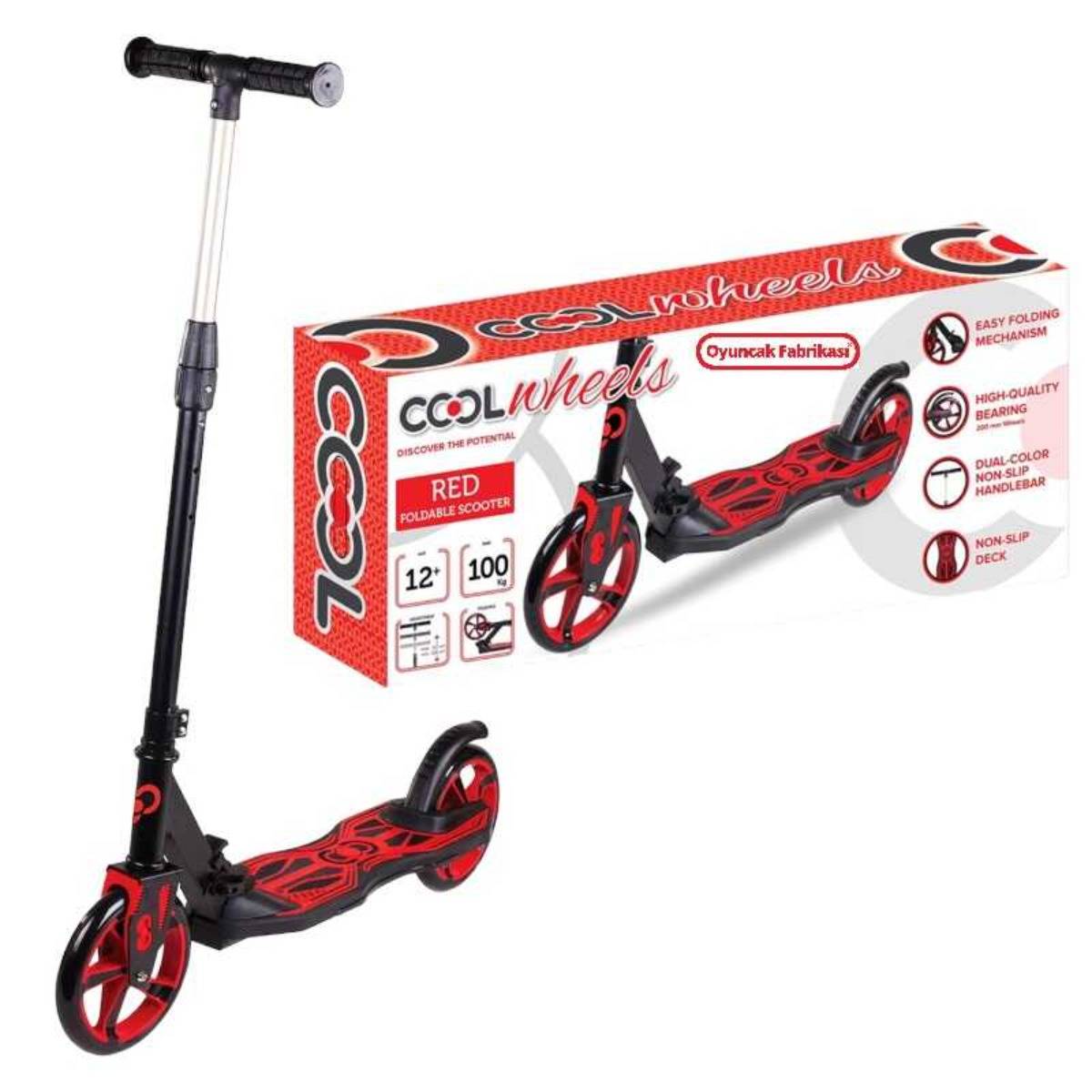 Cool Wheels Katlanır Scooter - Kırmızı (12+ Yaş)