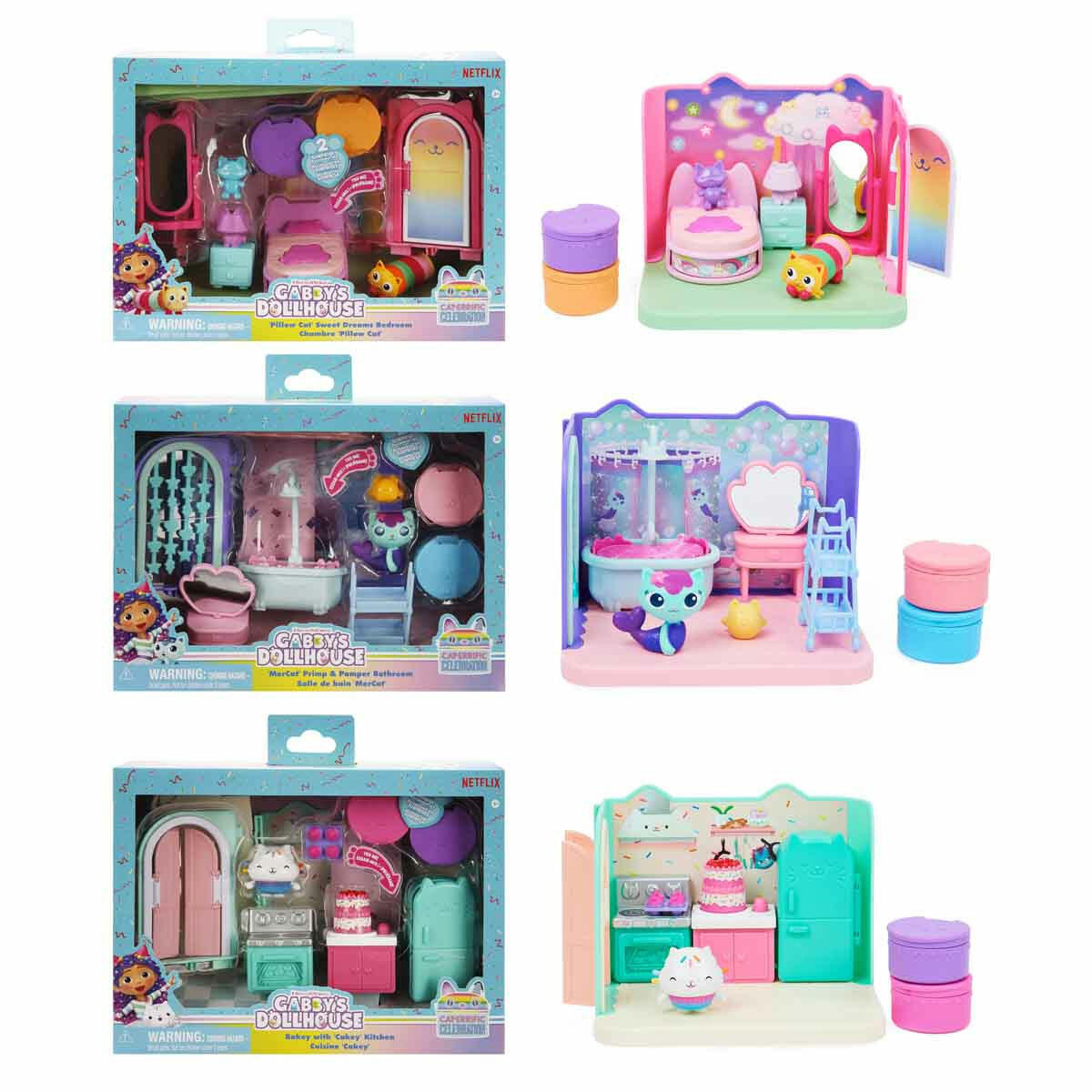 Gabby's Dollhouse Deluxe Oda Oyun Seti | Sürpriz Aksesuarlı ve Figürlü Tematik Odalar | İnteraktif QR Kodlu Orijinal Koleksiyon Serisi