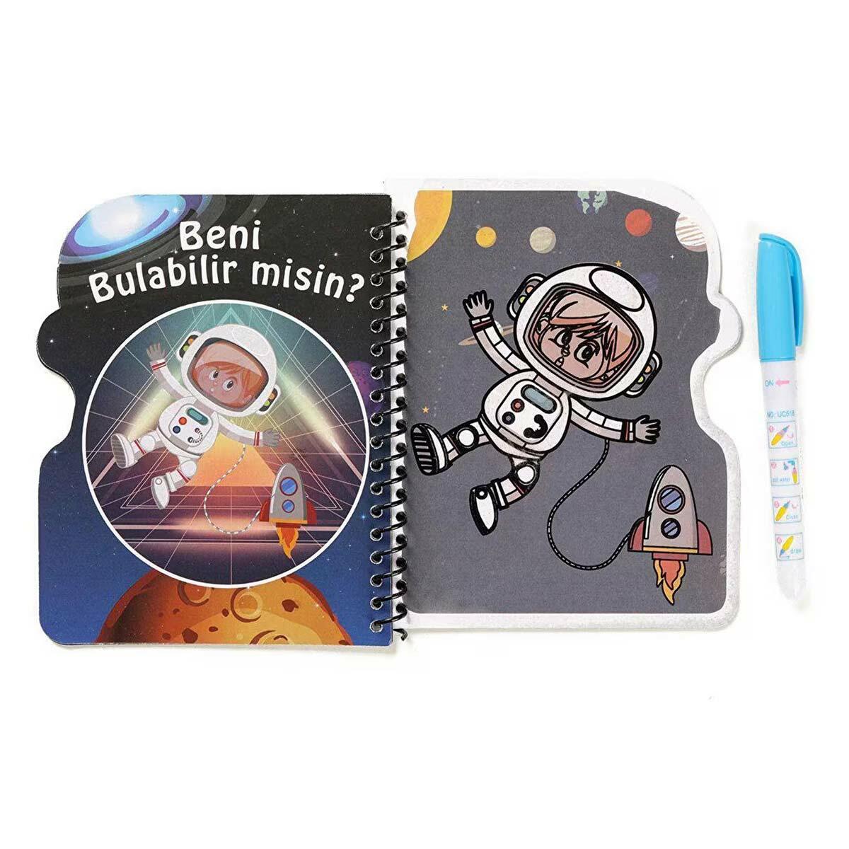 Gepettoys Sihirli Boyama Kitabı Çeşitleri | Suyla Boyanan Leke Bırakmayan Kitap | 2+ Yaş Eğitici Aktivite Seti