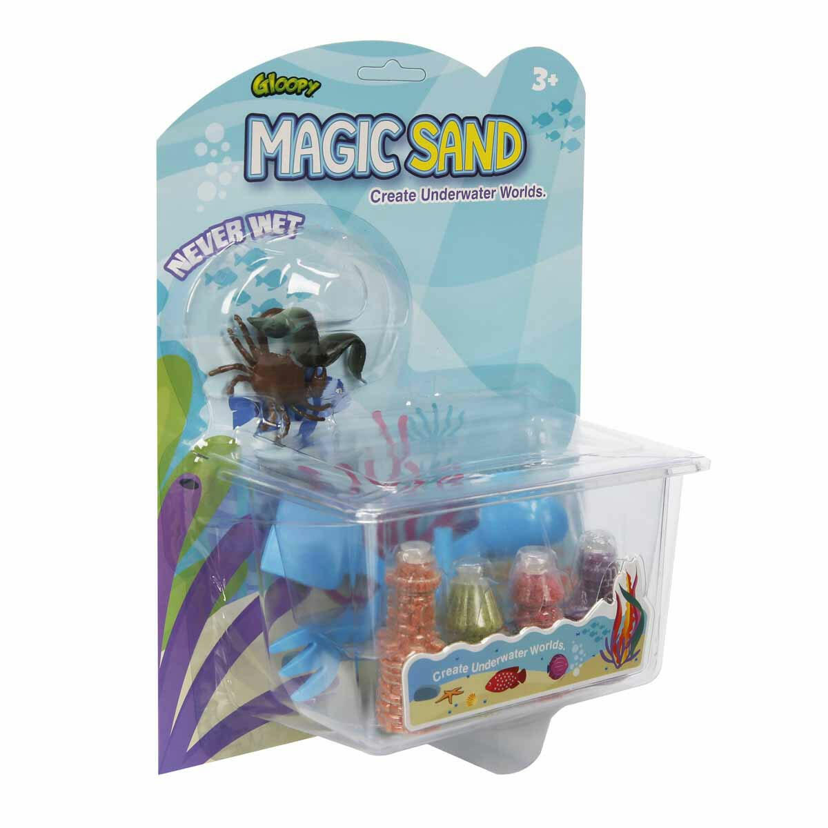 Gloopy Islanmayan Sihirli Kum Seti | Eğitici Su Altı Dünyası ve Deney Kiti | Sudan Kuru Çıkan Sihirli Kum