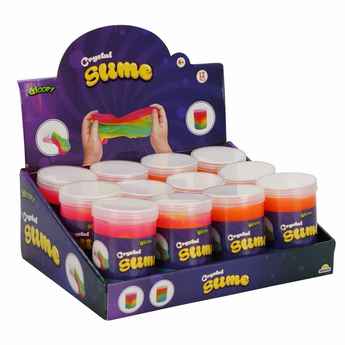 Gloopy Renkli Kristal Slime | Eline Yapışmayan, Parlak Gökkuşağı Renkli ve Stres Giderici Kristal Oyun Jeli