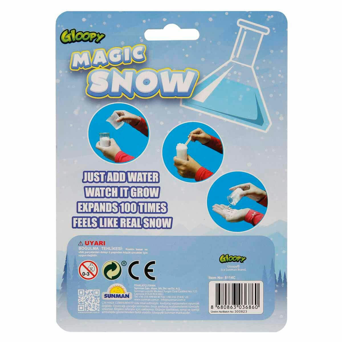 Gloppy Sihirli Kar Yapım Tüpü | Tekrar Kullanılabilir Deney ile 100 Kat Büyüyen Kar Eğlencesi