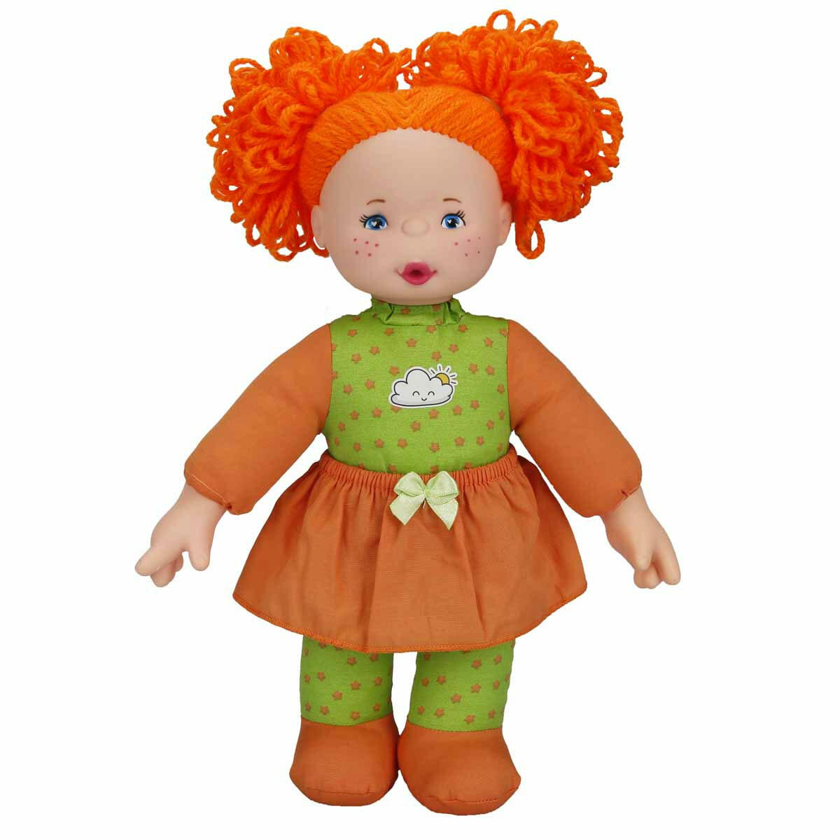 Gökkuşağı Bebekleri Lahana Saçlı 35 cm | Yumuşak Bez Gövdeli ve Et Dokulu Eller/Yüz Özellikli Eğitici Oyuncak Bebek