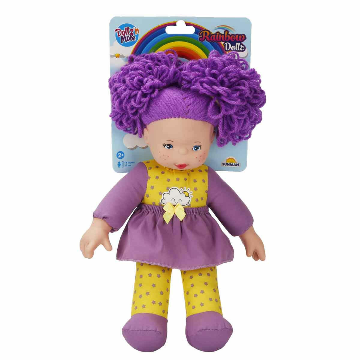 Gökkuşağı Bebekleri Lahana Saçlı 35 cm | Yumuşak Bez Gövdeli ve Et Dokulu Eller/Yüz Özellikli Eğitici Oyuncak Bebek