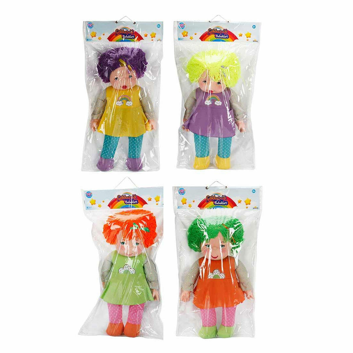 Gökkuşağı Bebekleri 70 cm | Dev Boy Bez Bebek | Et Dokulu Yüz ve Yumuşak Dolgu Gövdeli Eğitici Oyun Arkadaşı