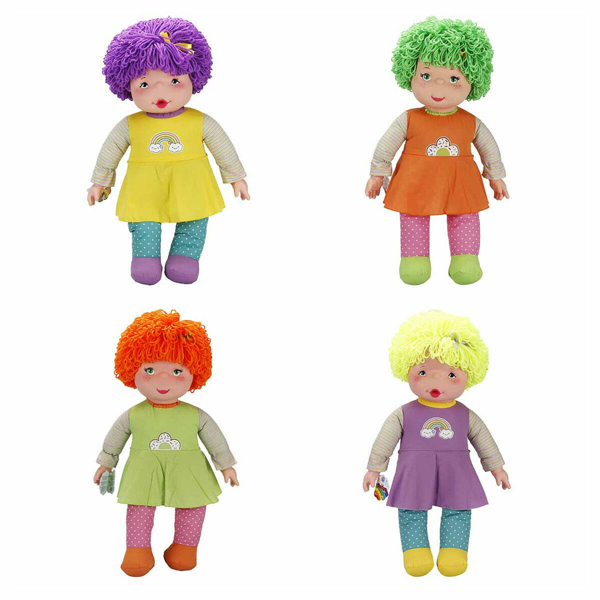 Gökkuşağı Bebekleri 70 cm | Dev Boy Bez Bebek | Et Dokulu Yüz ve Yumuşak Dolgu Gövdeli Eğitici Oyun Arkadaşı