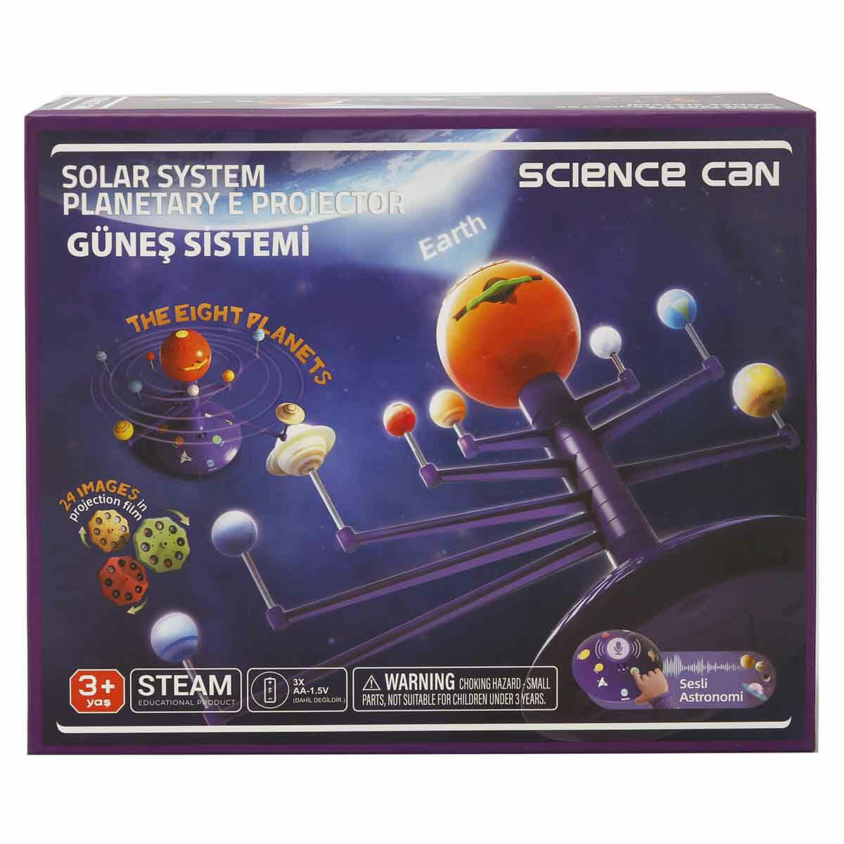 Sesli ve Işıklı Güneş Sistemi Gezegen Projektör | Türkçe-İngilizce Sesli Anlatımlı, Gece Lambası Özellikli Eğitici Uzay Seti