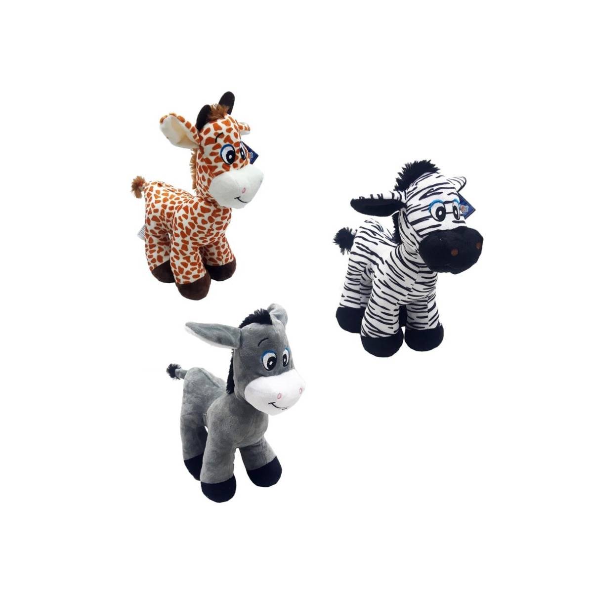 Halley 30 Cm Peluş Hayvanlar (Eşek, Zebra, Zürafa)