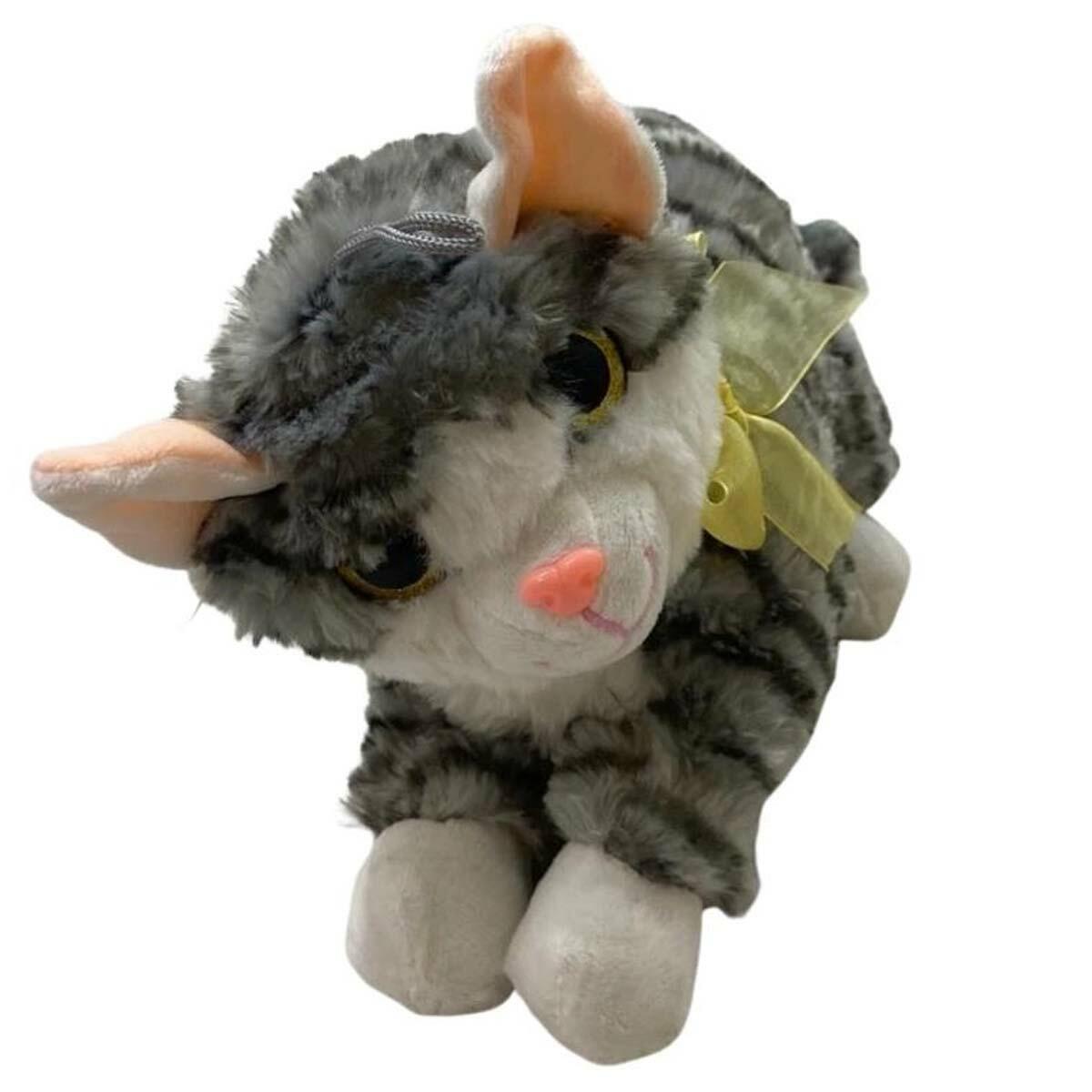 Halley Oyuncak Peluş Sesli Tekir Kedi 25 Cm | Miyavlayan Yumuşak Kedi Figürü | 62367 Model Peluş Oyuncak