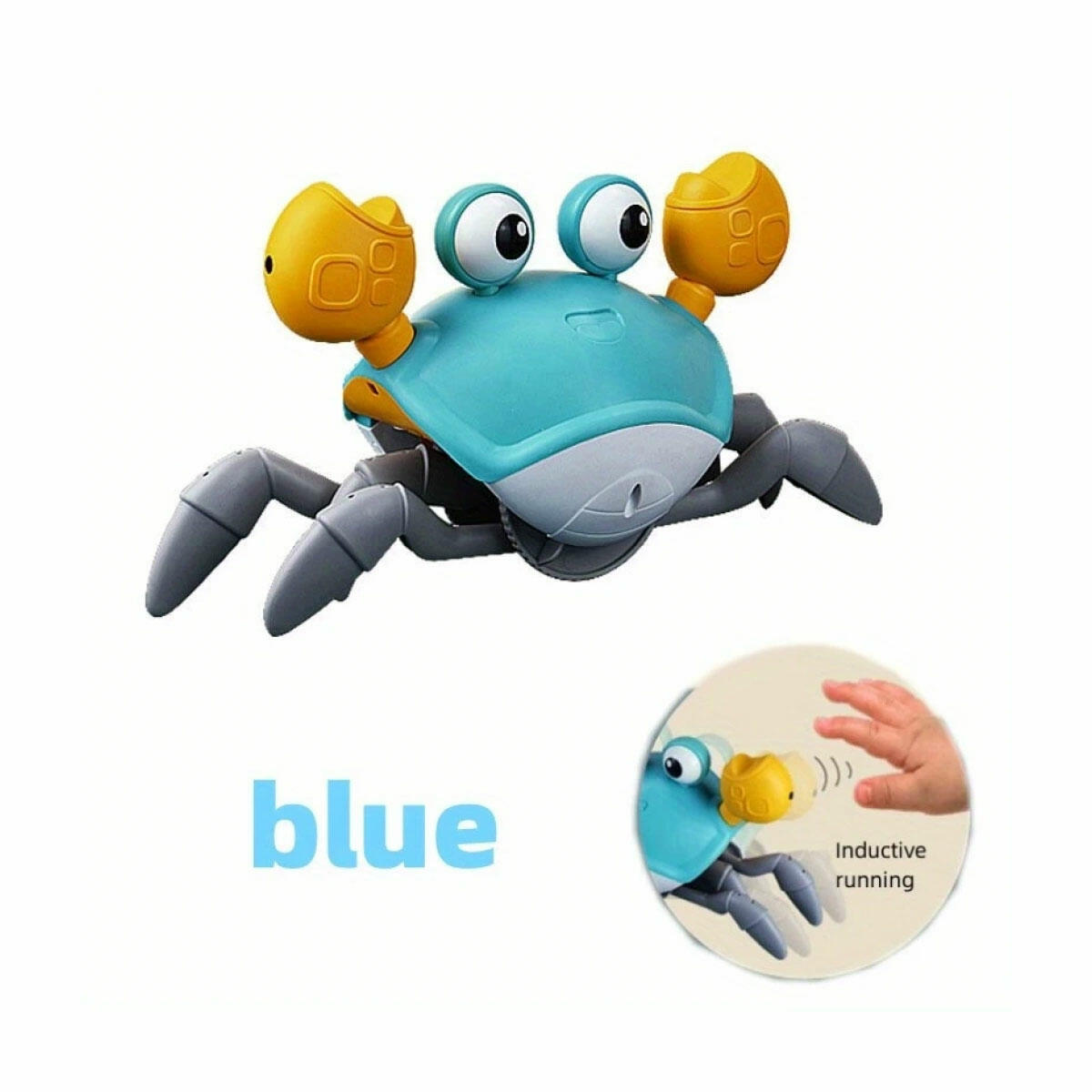 Hareket Eden Yengeç Hız Sensörlü Şarjlı Emekleme Oyuncağı | Işıklı ve Müzikli Bebek Gelişim Oyunu