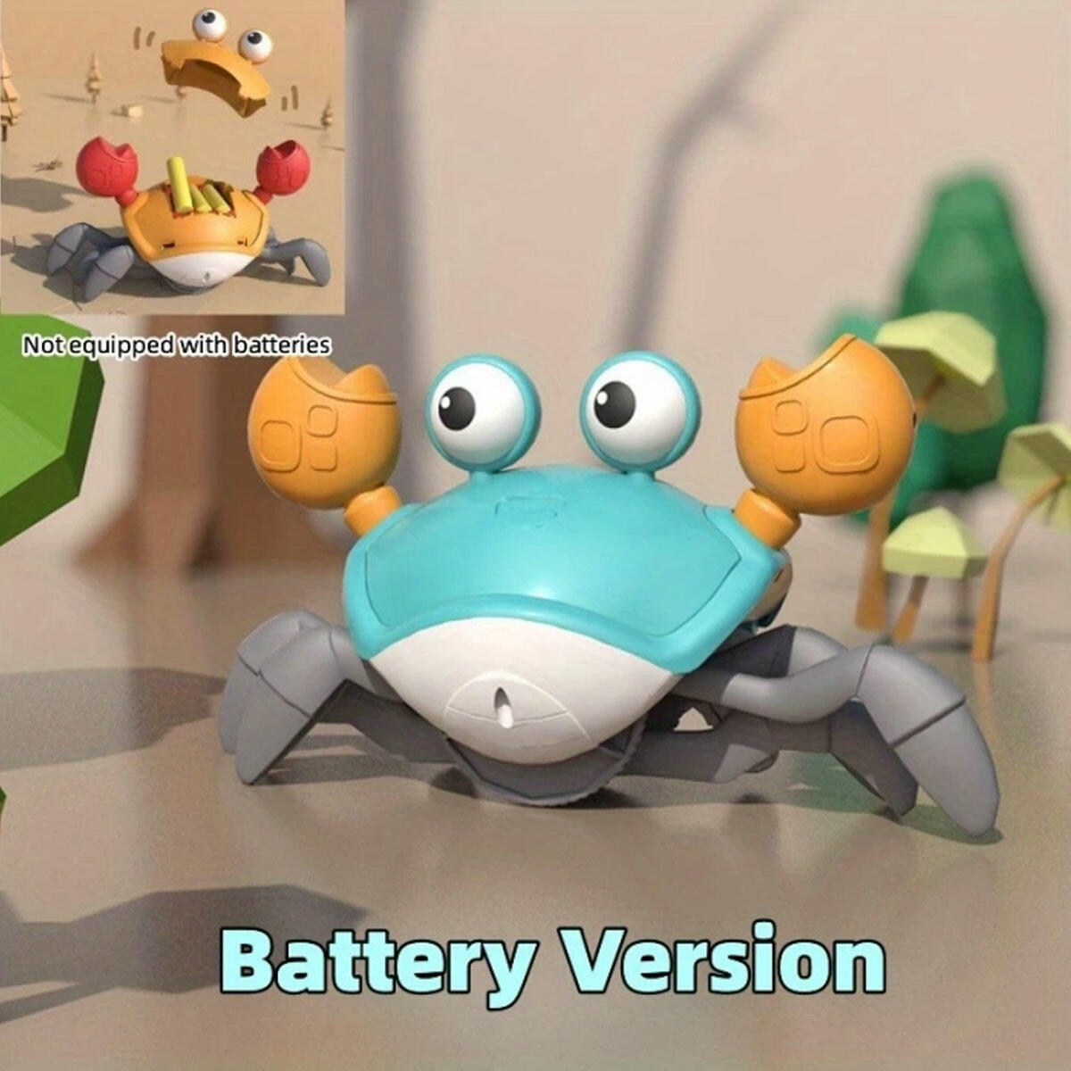 Hareket Eden Yengeç Hız Sensörlü Şarjlı Emekleme Oyuncağı | Işıklı ve Müzikli Bebek Gelişim Oyunu