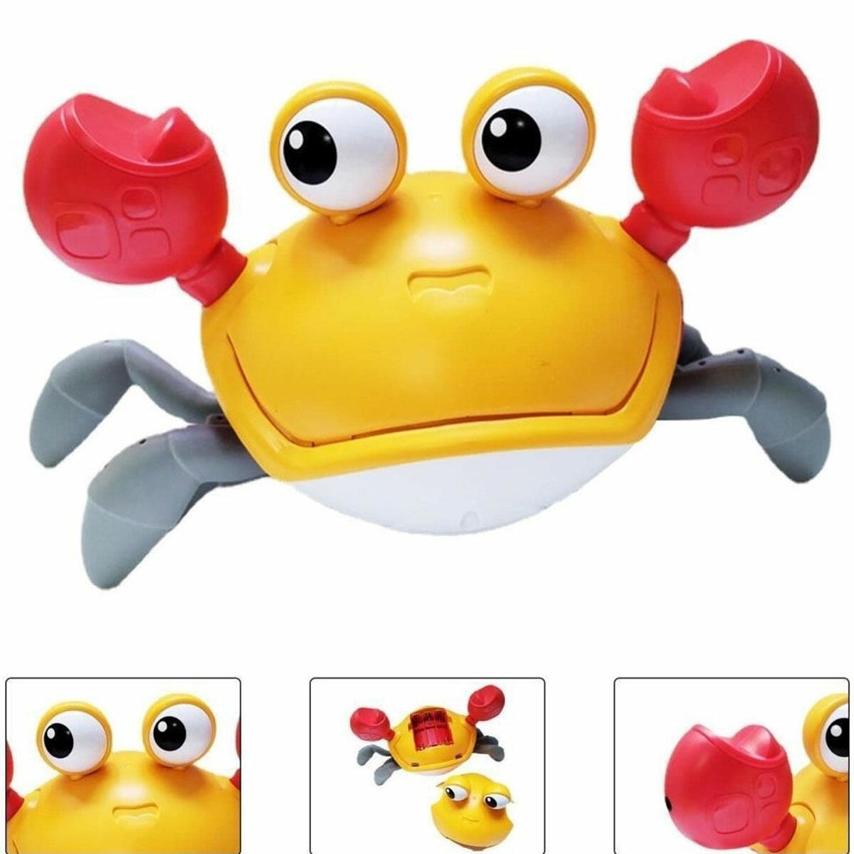 Hareket Eden Yengeç Hız Sensörlü Şarjlı Emekleme Oyuncağı | Işıklı ve Müzikli Bebek Gelişim Oyunu