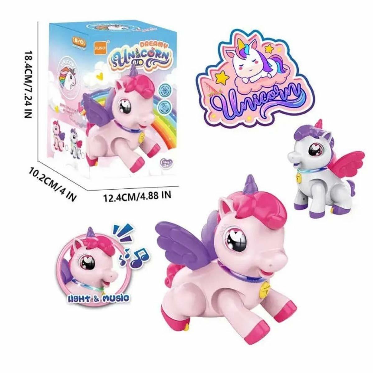 Işıklı Müzikli Hareketli Tek Boynuzlu At Unicorn | 20 cm Pilli Figür Oyuncak | Eğitici Ve Eğlenceli Masal Dostu