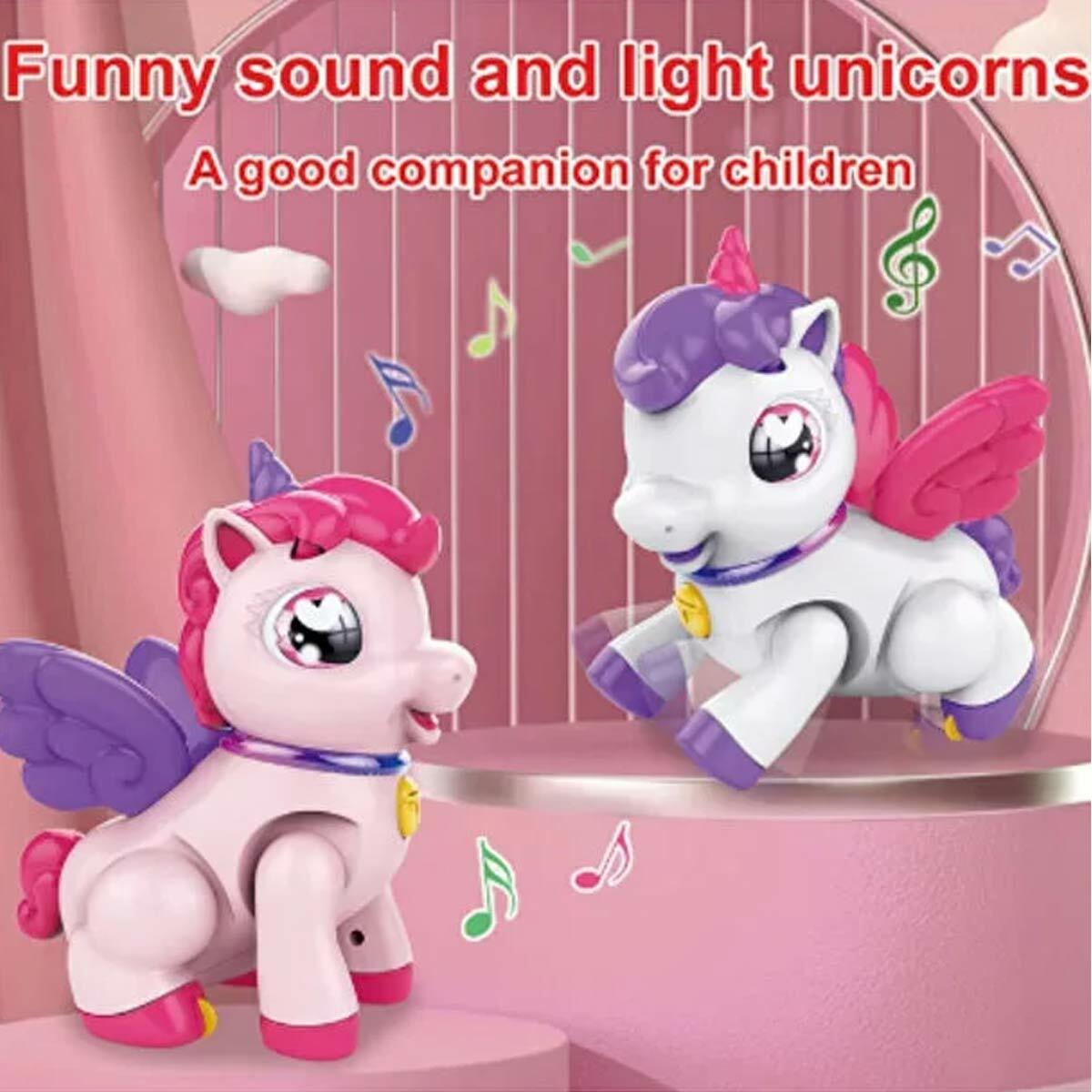 Işıklı Müzikli Hareketli Tek Boynuzlu At Unicorn | 20 cm Pilli Figür Oyuncak | Eğitici Ve Eğlenceli Masal Dostu