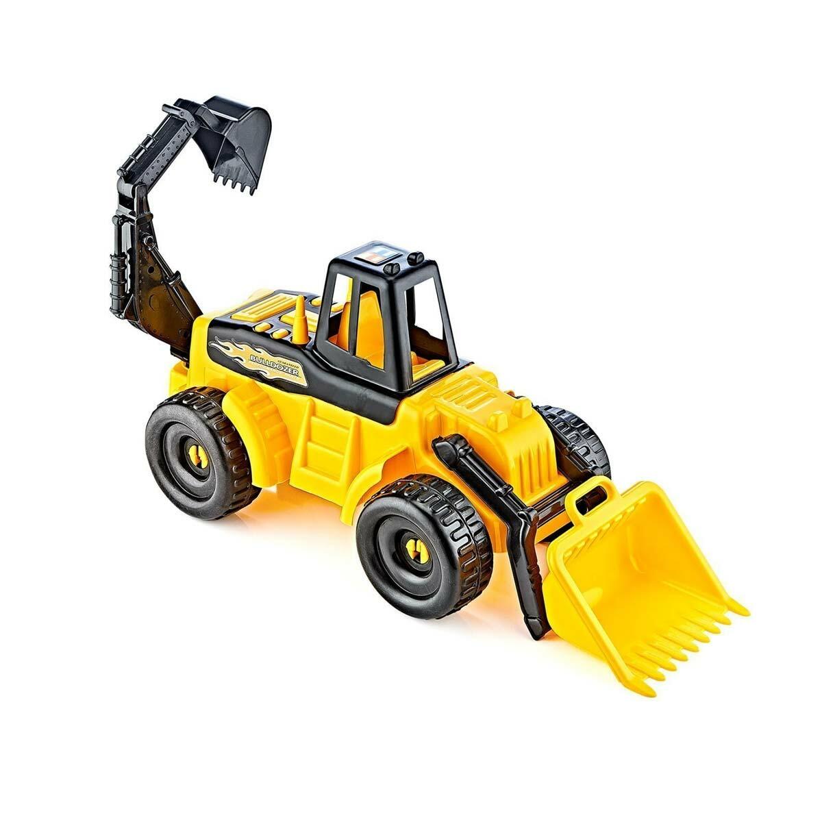 Harika Dozer Çift Kepçeli | 54 CM Büyük İnşaat Aracı | Feyza Oyuncak İş Makinesi Serisi