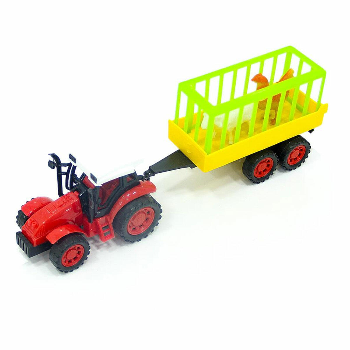 Sürtmeli Hayvan Taşıyan Traktör ve Römork Seti (32 cm) | Çiftlik Koleksiyonu, Eğitici ve Eğlenceli İş Makinesi