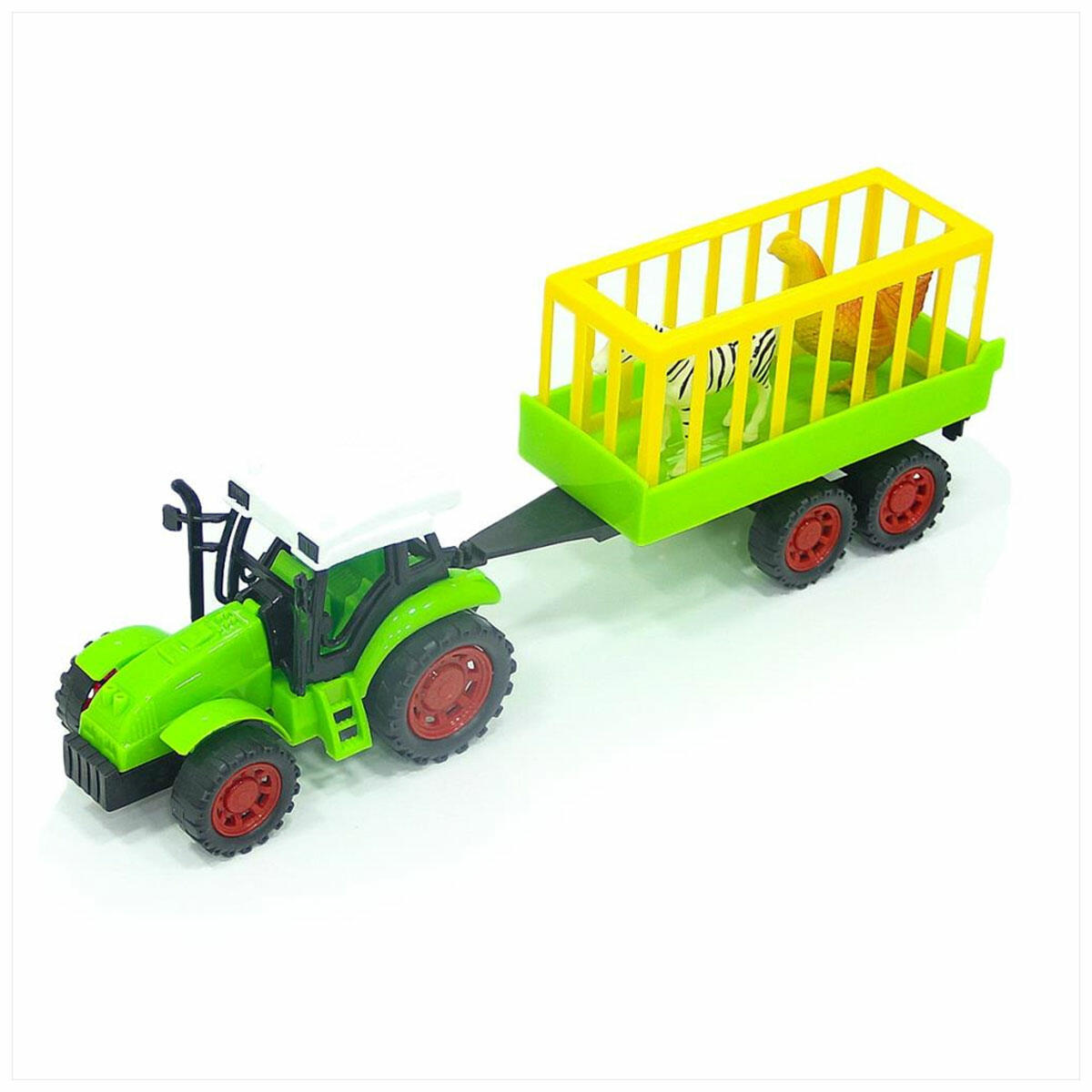 Sürtmeli Hayvan Taşıyan Traktör ve Römork Seti (32 cm) | Çiftlik Koleksiyonu, Eğitici ve Eğlenceli İş Makinesi
