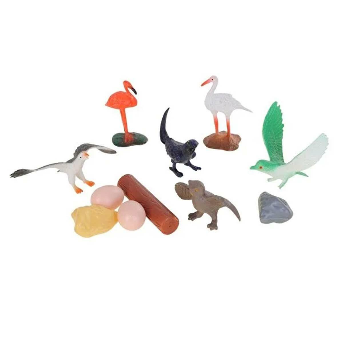 Hayvanlar Alemi Uçan Kuş Figürleri Ve Aksesuar Seti | Geniş Oyun Matlı Eğitici Set | Detaylı Kuş Dünyası