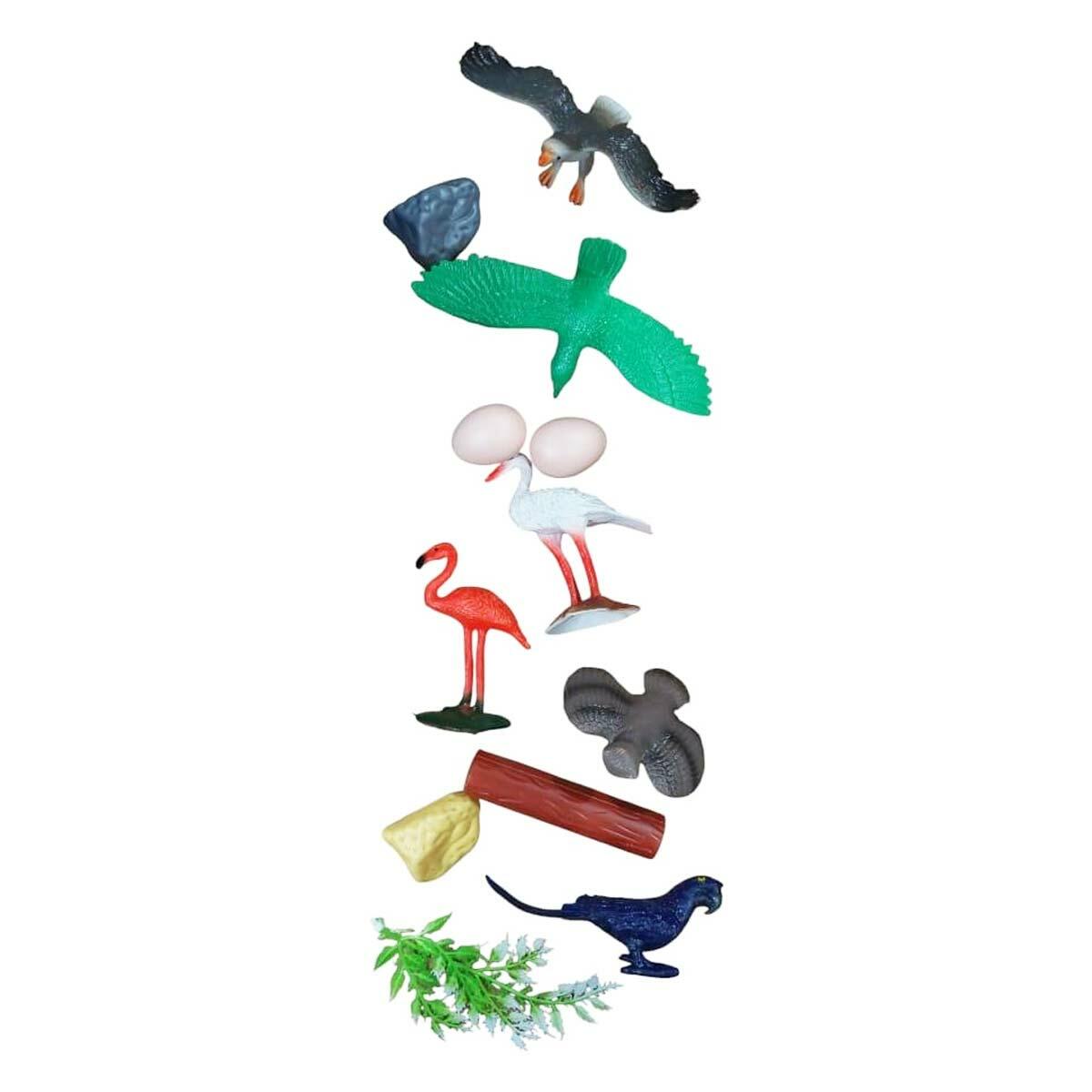 Hayvanlar Alemi Uçan Kuş Figürleri Ve Aksesuar Seti | Geniş Oyun Matlı Eğitici Set | Detaylı Kuş Dünyası