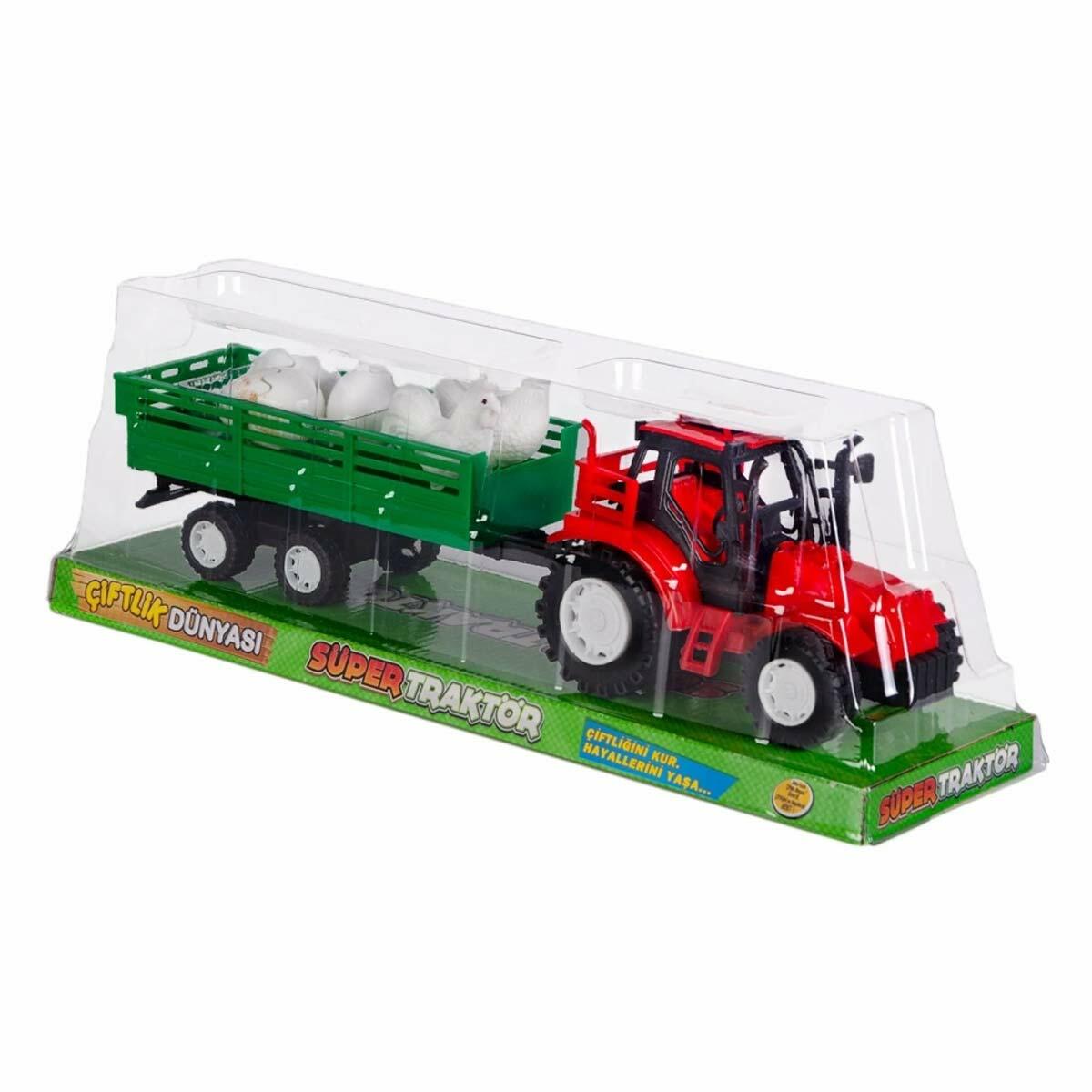 Hayvanlı Römorklu Traktör Seti | Eğitici Çiftlik Oyun Seti | Figürlü Ve Römorklu Oyuncak Traktör