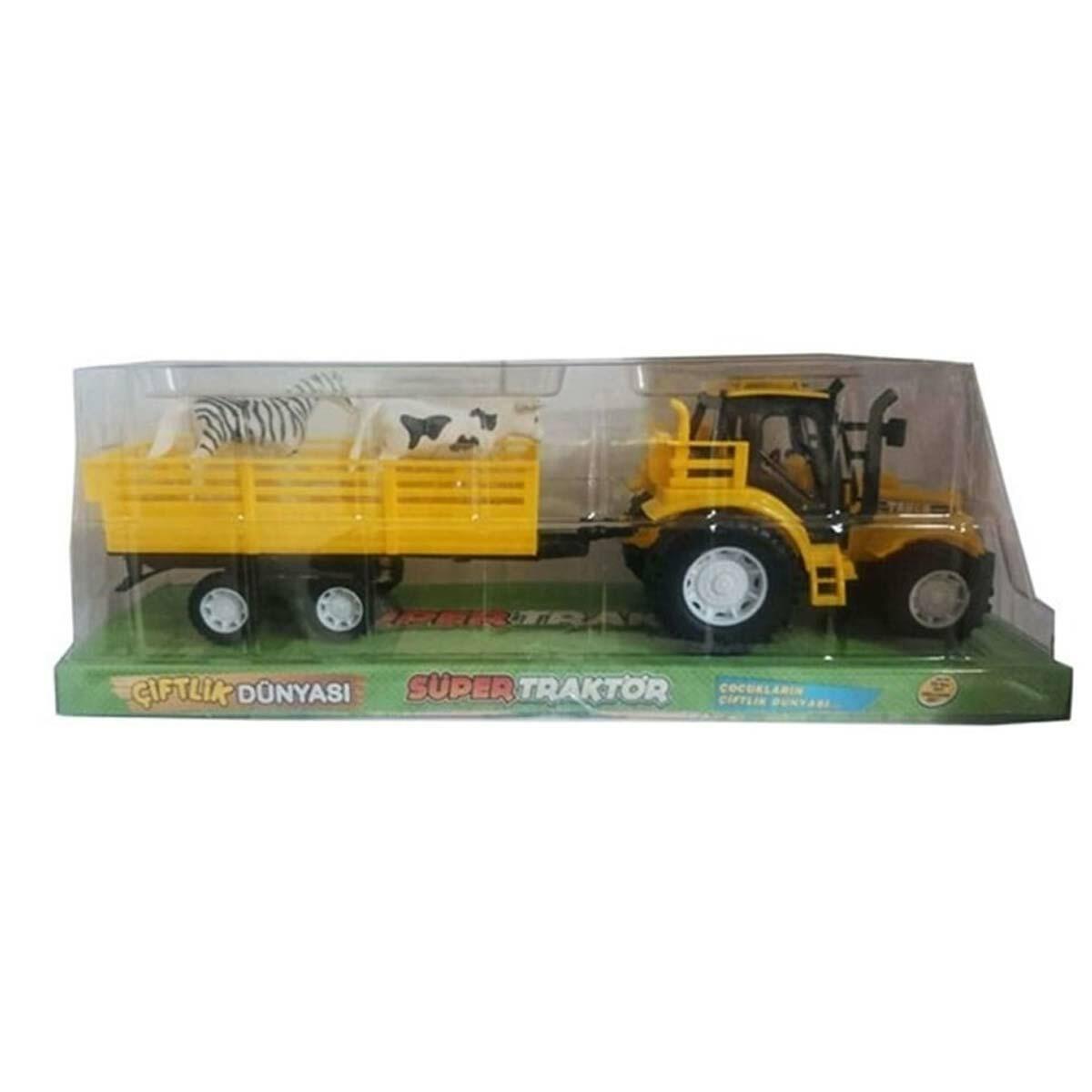 Hayvanlı Römorklu Traktör Seti | Eğitici Çiftlik Oyun Seti | Figürlü Ve Römorklu Oyuncak Traktör