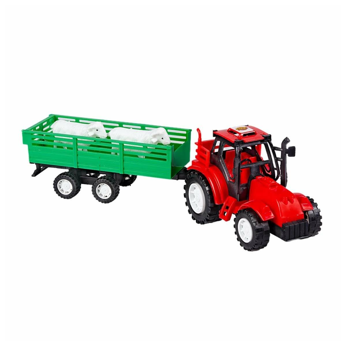 Hayvanlı Römorklu Traktör Seti | Eğitici Çiftlik Oyun Seti | Figürlü Ve Römorklu Oyuncak Traktör