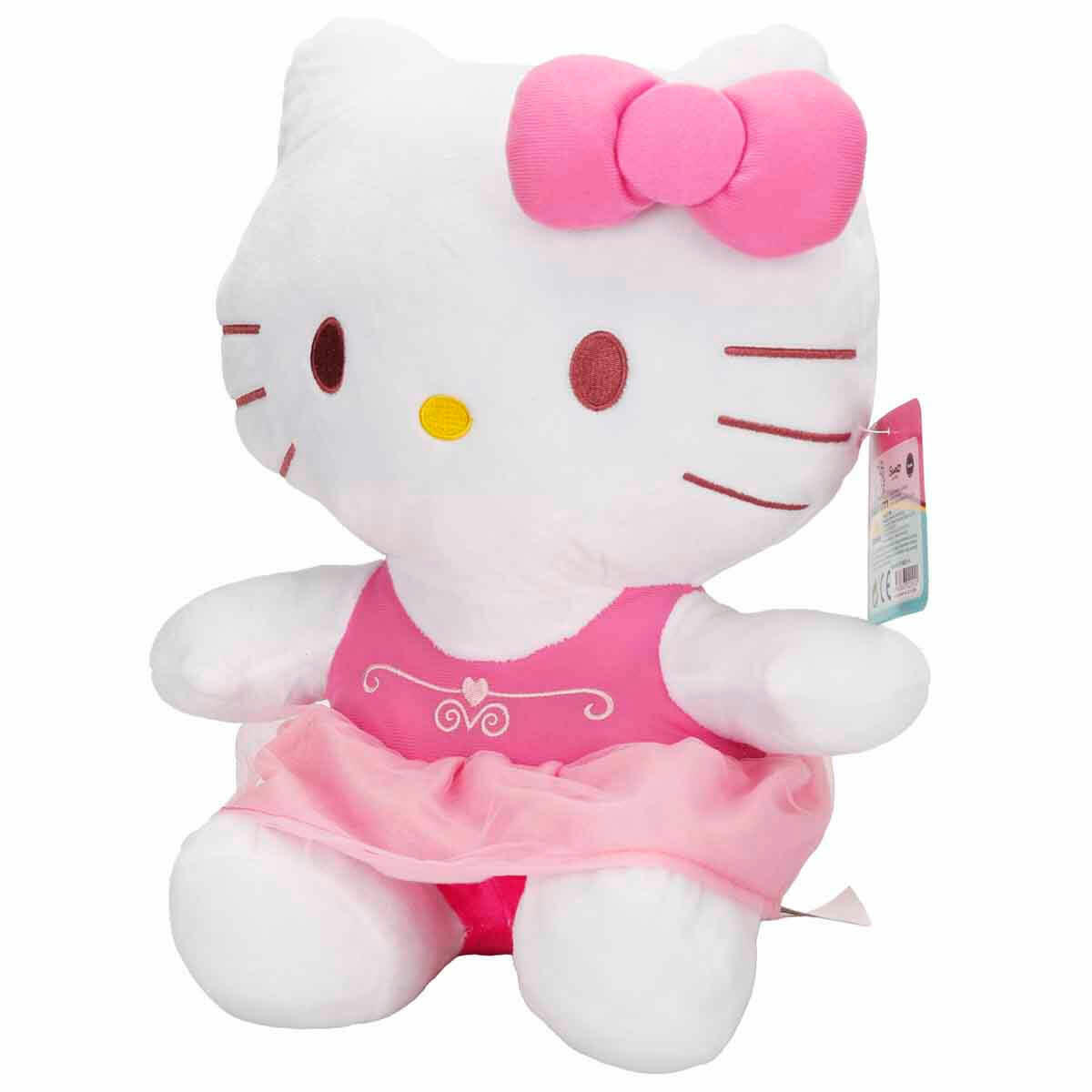 Hello Kitty Fiyonklu Peluş 36 cm Pembe – Yumuşak, Sevimli Peluş Oyuncak