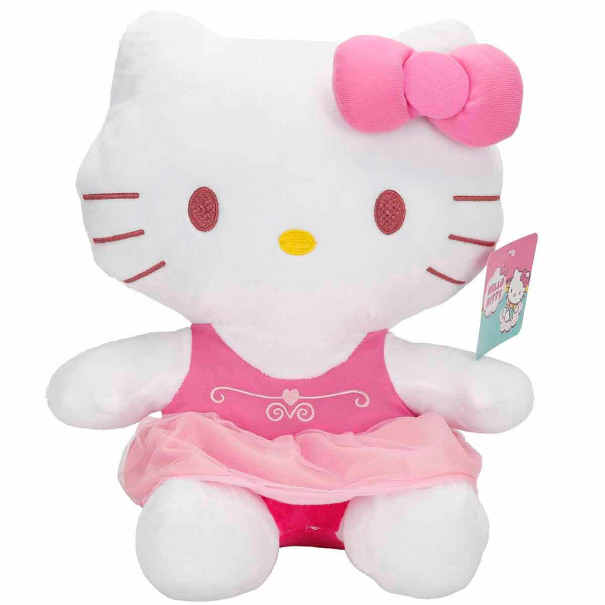 Hello Kitty Fiyonklu Peluş 36 cm Pembe – Yumuşak, Sevimli Peluş Oyuncak