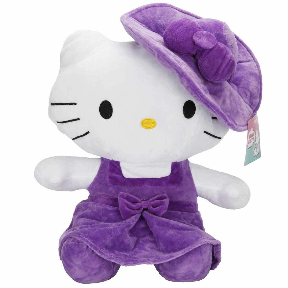 Hello Kitty Şapkalı Peluş 36 cm - Mor | Yumuşak Dokulu, Kaliteli Dolgulu Lisanslı Karakter Pelüş Oyuncak
