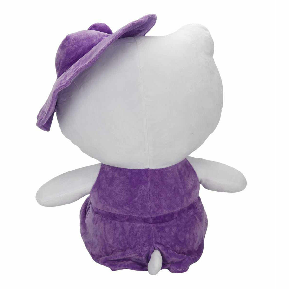 Hello Kitty Şapkalı Peluş 50 cm | Dev Boy Yumuşacık Uyku Arkadaşı | Mor ve Pembe Renk Seçenekli Hediyelik Peluş