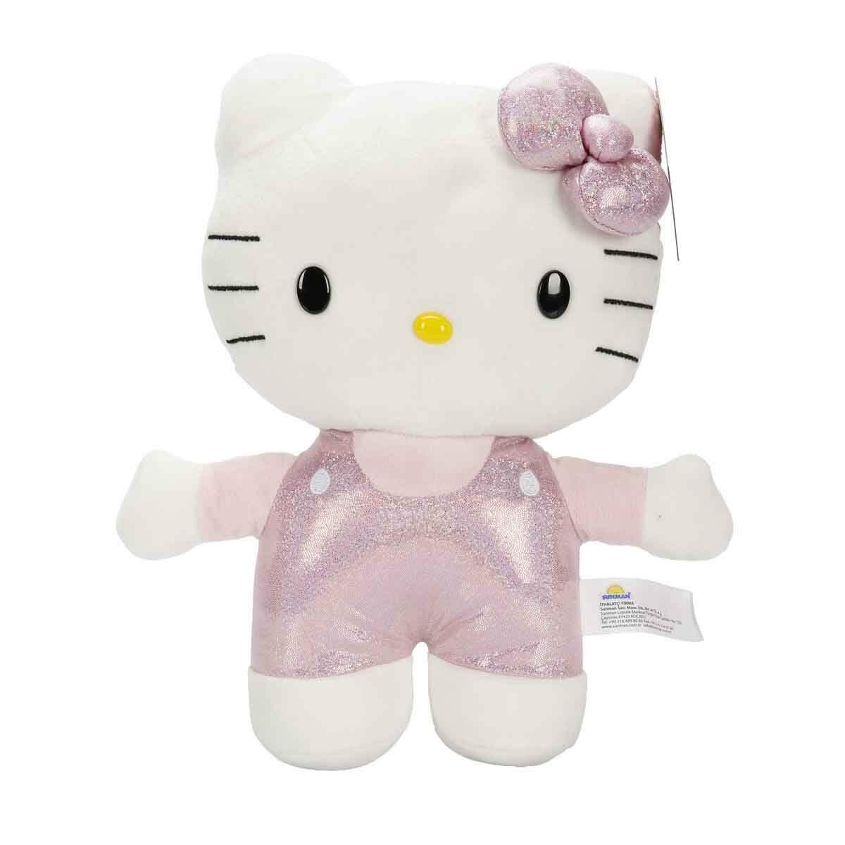 Hello Kitty Simli Tulumlu Peluş 29 CM | Işıltılı Masal Arkadaşı | Feyza Oyuncak Lisanslı Pelüş Serisi