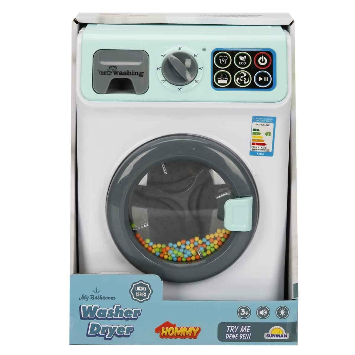 Hommy Sesli Ve Işıklı Yeşil Çamaşır Makinesi | Gerçekçi Su Sesli Ve Dönen Tamburlu Evcilik Oyuncağı