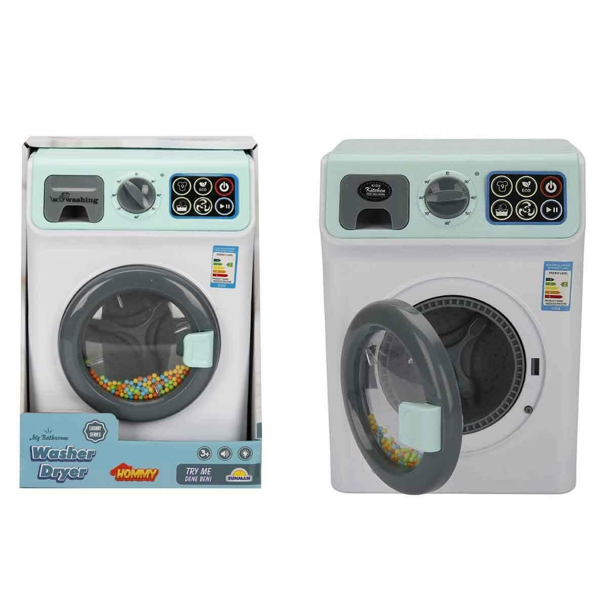 Hommy Sesli Ve Işıklı Yeşil Çamaşır Makinesi | Gerçekçi Su Sesli Ve Dönen Tamburlu Evcilik Oyuncağı